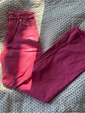 Zara Hot Pink High-Rise Jeans